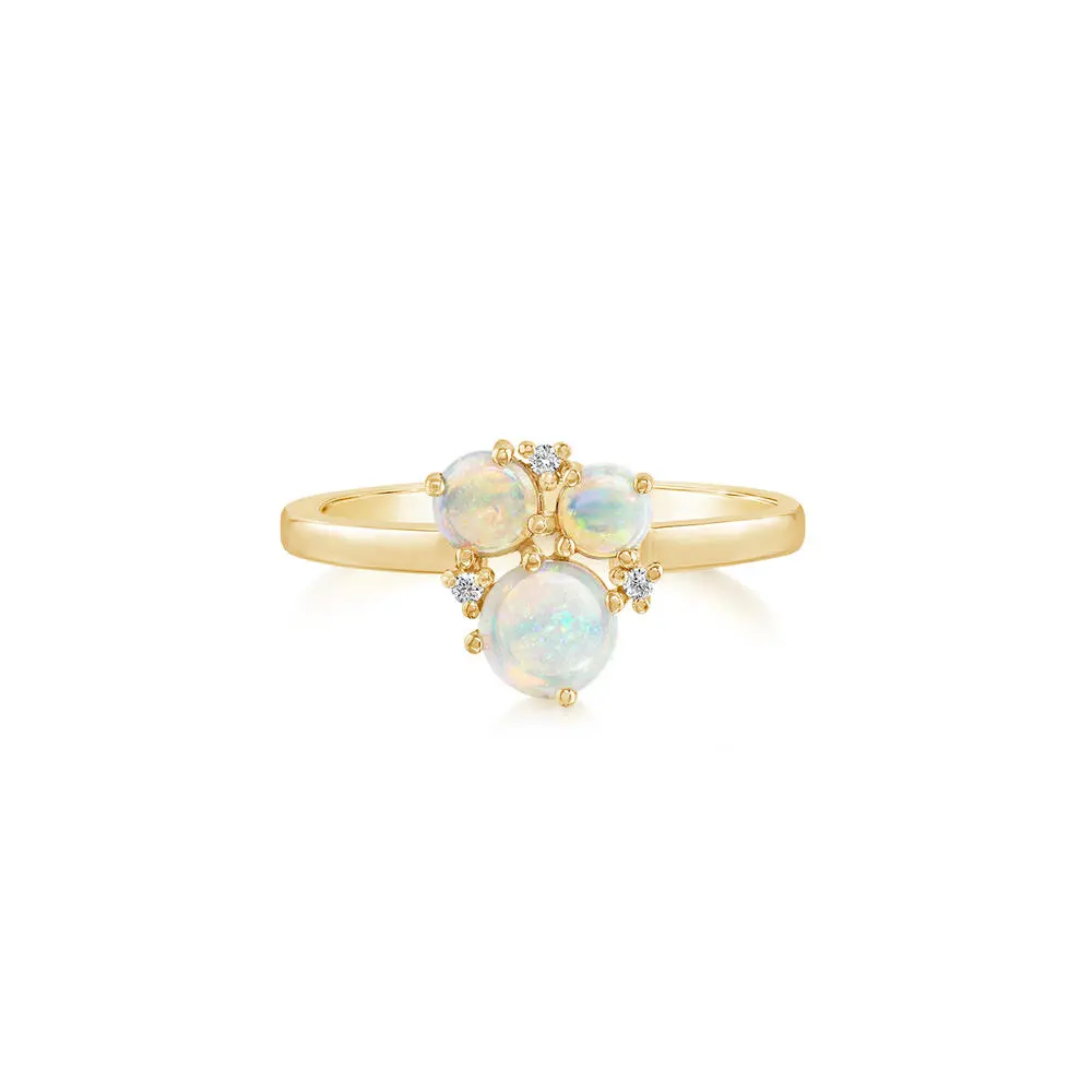 14K Yellow Gold Australian Opal/Diamond Ring 14K Yellow Gold Australian Opal/Diamond Ring