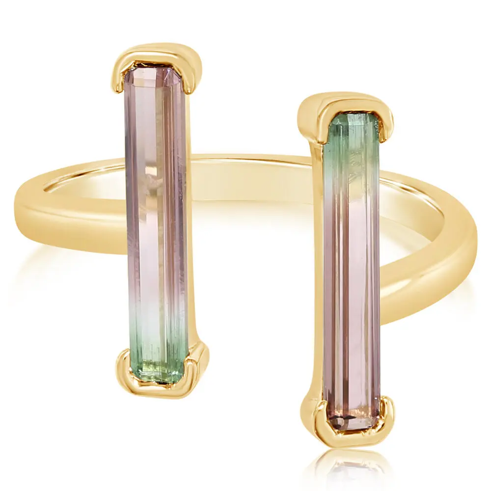 14K Yellow Gold Bi-Color Tourmaline Ring 14K Yellow Gold Bi-Color Tourmaline Ring