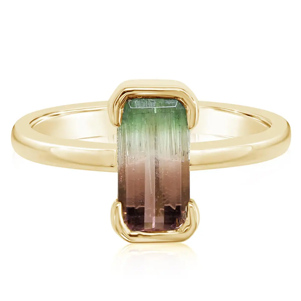 14K Yellow Gold Bi-Color Tourmaline Ring 14K Yellow Gold Bi-Color Tourmaline Ring