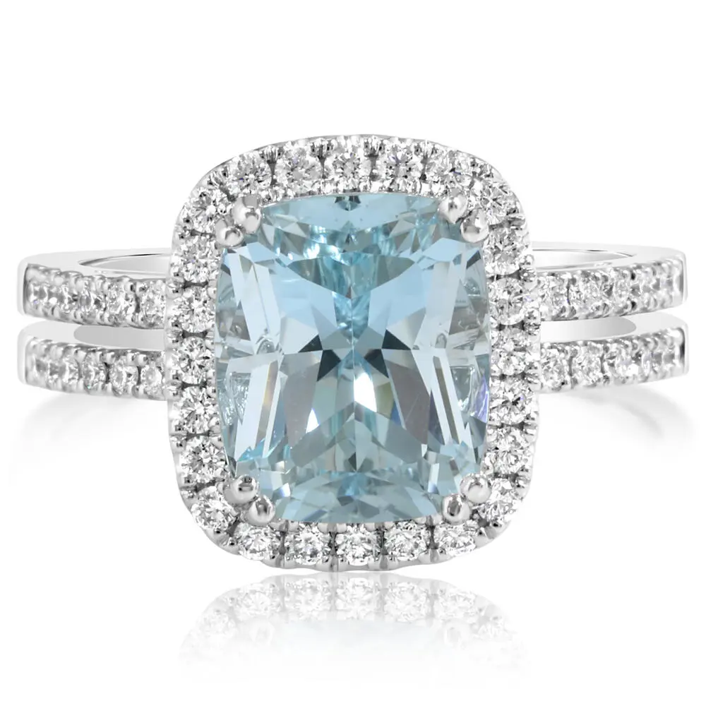 Platinum Aquamarine/Diamond Ring Platinum Aquamarine/Diamond Ring