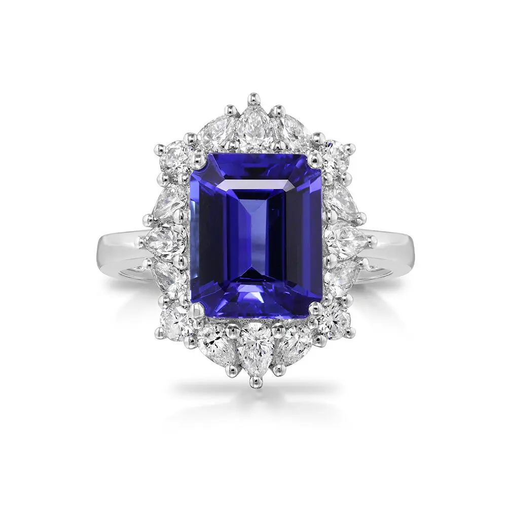 Platinum Tanzanite/Diamond Ring