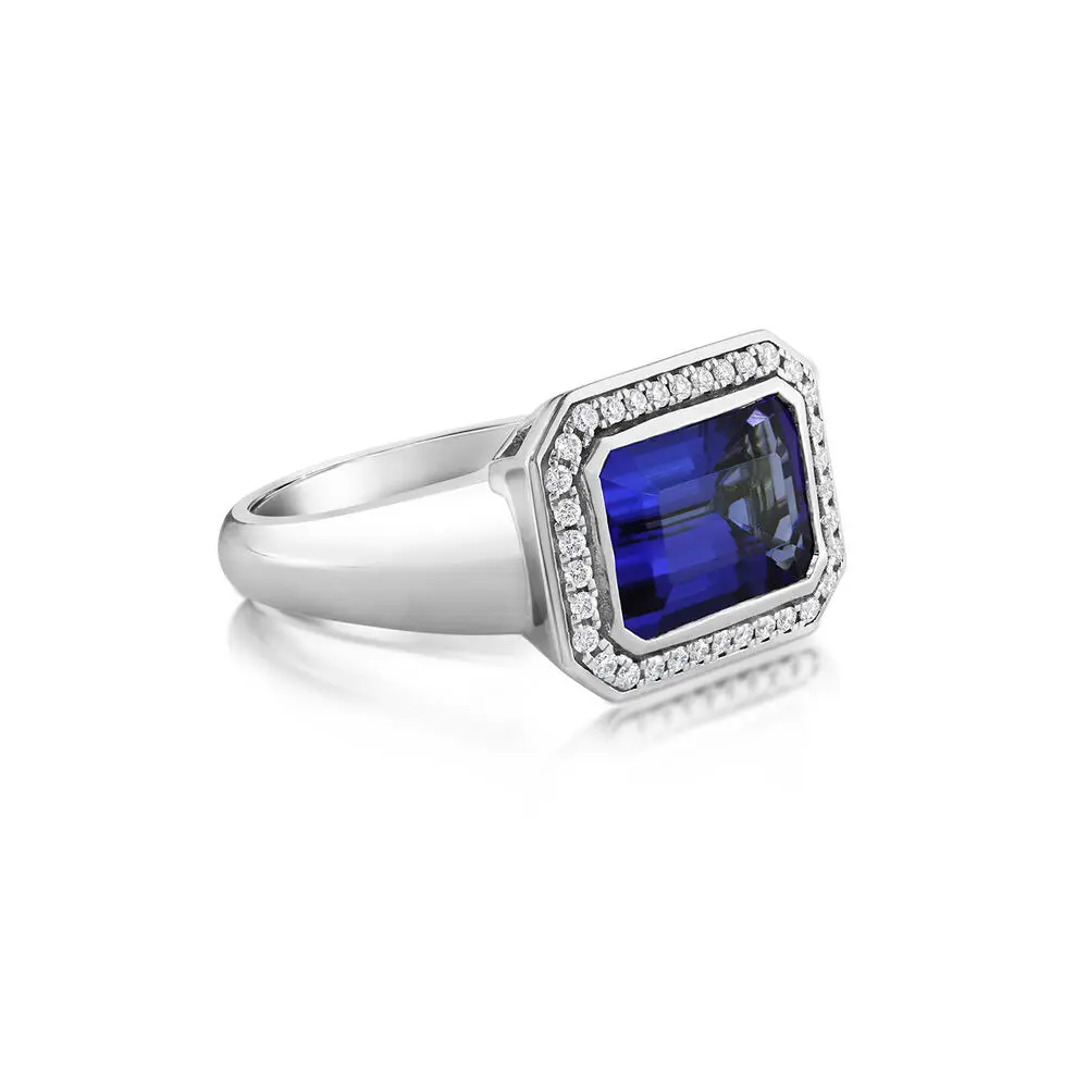 Platinum Tanzanite/Diamond Ring