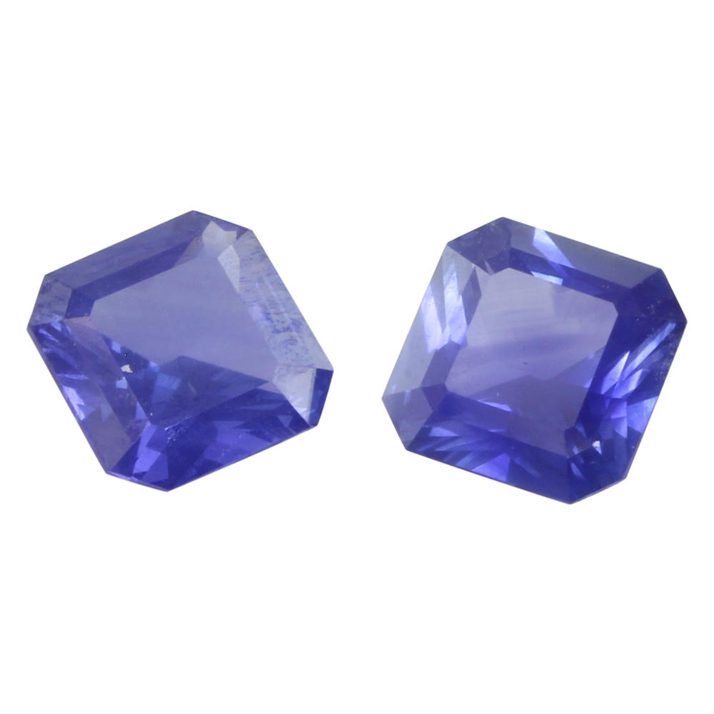 6.35 Octagon Square Matched Pair Ceylon Sapphire (2.25&nbsp;ct)