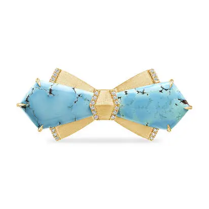 14K Yellow Gold Hills Turquoise Tie Bar<br>AKQKT9921211C