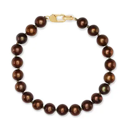 14K Yellow Gold Freshwater Chocolate Pearl Bracelet<br>B75PCF-1C<div class='big'>$1,745.00</div>