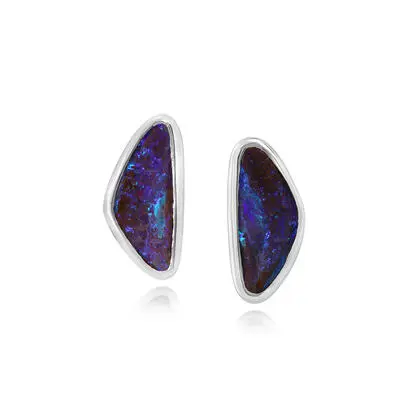 Sterling Silver Boulder Opal Plain Bezel Earrings<br>EB01S-16I<div class='big'>$1,745.00</div>