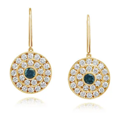 14K Yellow Gold Montana Sapphire/Diamond Earrings | ECC241MS1C