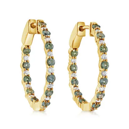 14K Yellow Gold Montana Sapphire/Diamond Earrings | ECC346MS1CI