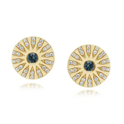 14K Yellow Gold Montana Sapphire/Diamond Medallion Earrings<br>ECC356MS1CI<div class='big'>$4,195.00</div>