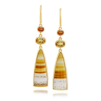 14K Yellow Gold Montana Agate/Orange & Yellow Sapphire Earrings ,<br>ECMFF1001400C<div class='big'>$6,845.00</div>