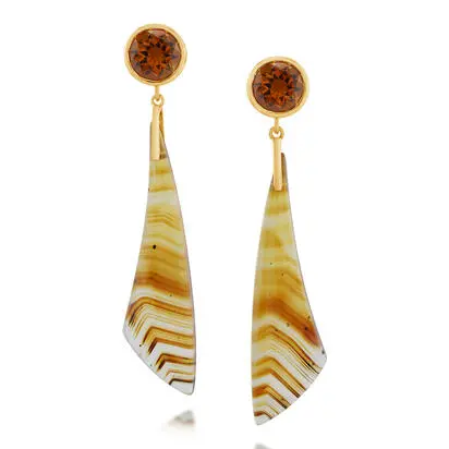 14K Yellow Gold Montana Agate/Citrine Earrings<br>ECMFF2203096C<div class='big'>$5,995.00</div>
