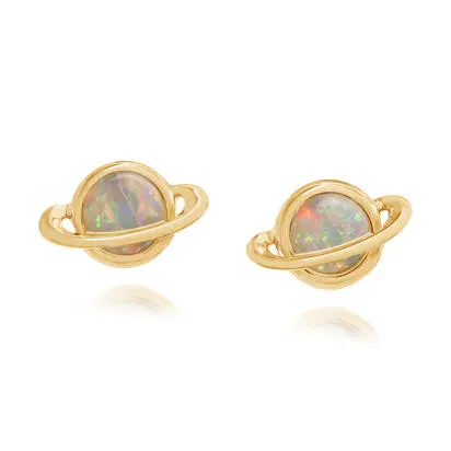 14K Yellow Gold Australian Opal Saturn Earrings<br>ECO360N1XCI<div class='big'>$1,895.00</div>
