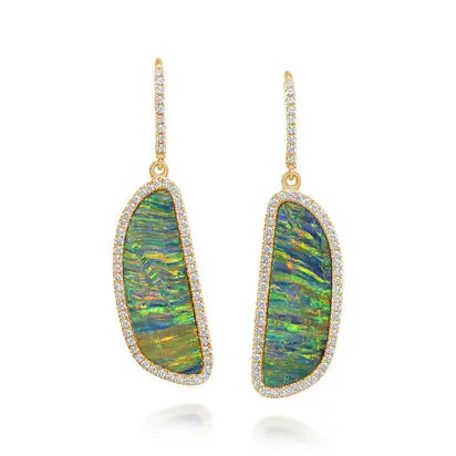14K Yellow Gold Australian Opal Doublet/Diamond Earrings<br>EDBFF3501303CI<div class='big'>$17,495.00</div>
