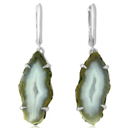 Silver Geode Earrings, EGEODE13S-6I, Call for current price
