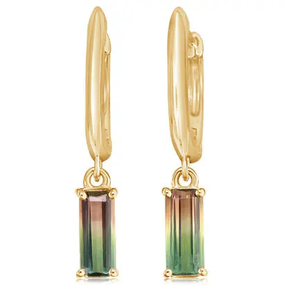 14K Yellow Gold Bi-Color Tourmaline Earrings, EH2OC250085CI, $1,495.00