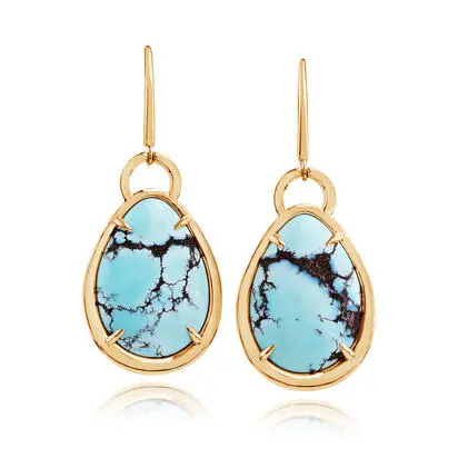 14K Yellow Gold Kazakhstan Turquoise Earrings<br>EKQPR9931093C<div class='big'>$6,845.00</div>