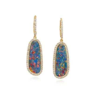 14K Yellow Gold Australian Opal Doublet/Diamond Earrings<br>EMDBTPR17904CI<div class='big'>$8,495.00</div>