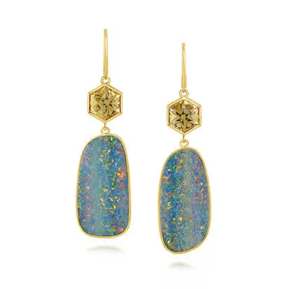 18K Yellow Gold Australian Opal Doublet/Citrine Earrings ,<br>EMDBTPR202416E<div class='big'>$13,995.00</div>