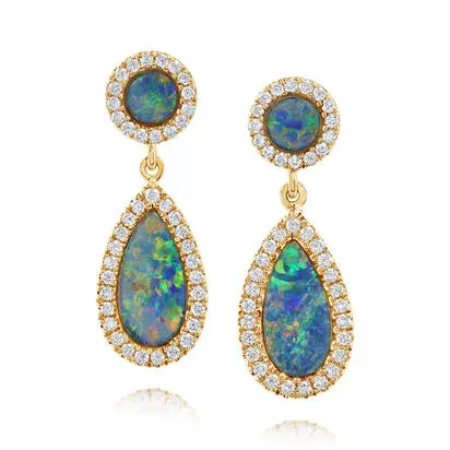 14K Yellow Gold Australian Opal Doublet/Diamond Earrings<br>EMDBTST200133CI<div class='big'>$4,745.00</div>