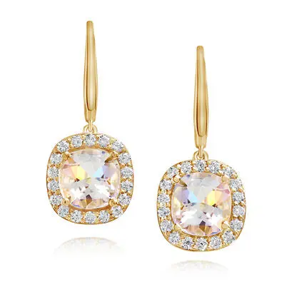18K Yellow Gold Rainbow Moonstone/Diamond Earrings<br>EMLCU845277EI