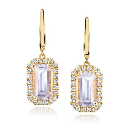 18K Yellow Gold Rainbow Moonstone/Diamond Earrings<br>EMLOC840295EI