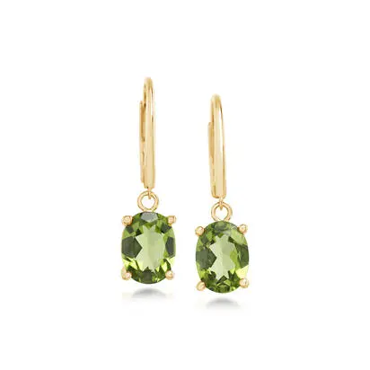 14K Yellow Gold Peridot Earrings<br>EPF852T2XCI