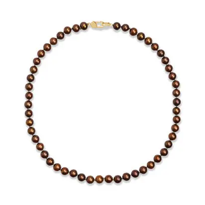 14K Yellow Gold 54 Piece Freshwater Chocolate Pearl Neckpiece<br>N75PCF-2C<div class='big'>$1,995.00</div>