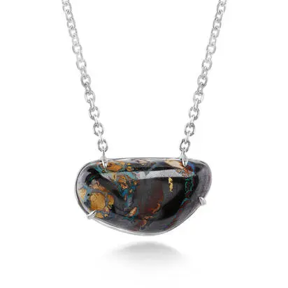 Silver Australian Boulder Opal Neckpiece, NBR081S-18I, $2,245.00