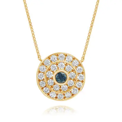14K Yellow Gold Montana Sapphire/Diamondneckpiece | NCC241MS1C
