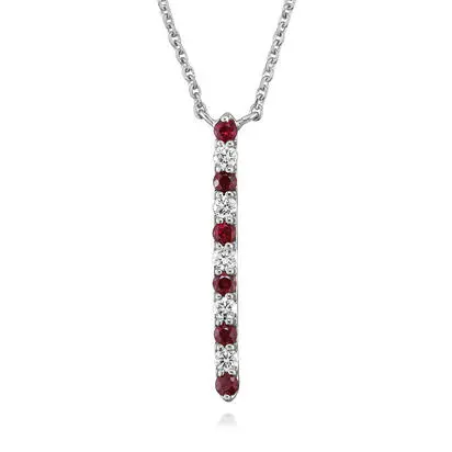 14K White Gold Ruby/Diamond Neckpiece<br>NCC278R11W<div class='big'>Call for current price</div>