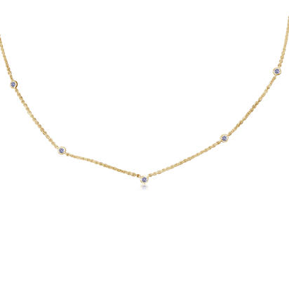 14K Yellow Gold Yogo Sapphire Neckpiece 14K Yellow Gold Yogo Sapphire Neckpiece