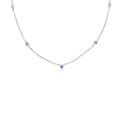 14K White Gold Yogo Sapphire Neckpiece 14K White Gold Yogo Sapphire Neckpiece