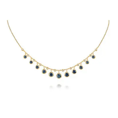 14K Yellow Gold Montana Sapphire/Diamond Neckpiece<br>NCC354MS1CI