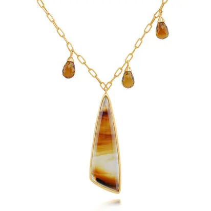14K Yellow Gold Montana Agate/Fire Citrine Neckpiece<br>NCMFF601358C<div class='big'>$3,795.00</div>