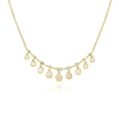 14K Yellow Gold Australian Opal/Diamond Neckpiece, NCO337N11CI, $7,095.00