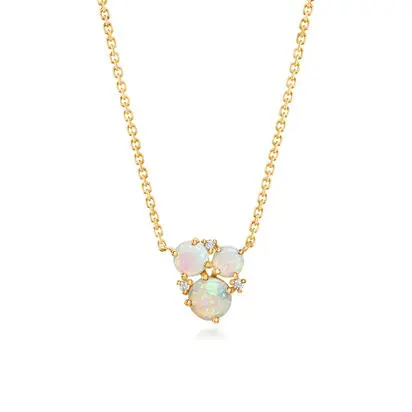 14K Yellow Gold Australian Opal/Diamond Neckpiece, NCO341N11CI, $2,945.00