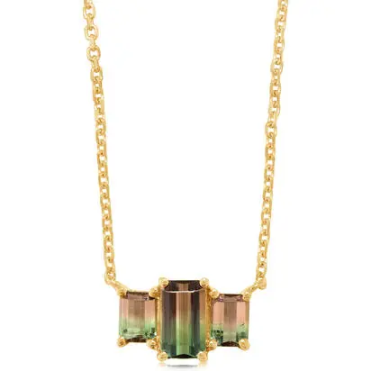 14K Yellow Gold Bi-Color Tourmaline Neckpiece, NH2OC250100-2CI, Call for current price