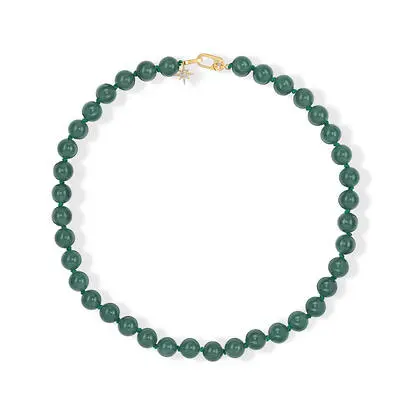 14K Yellow Gold 7.5" Guatemalan Jade/Diamond Neckpiece<br>NJGST995551C