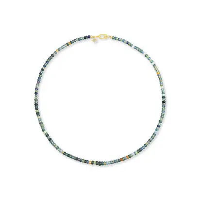 14K Yellow Gold Rock Creek Montana Sapphire/Diamond Neckpiece, NMSST1100-4C