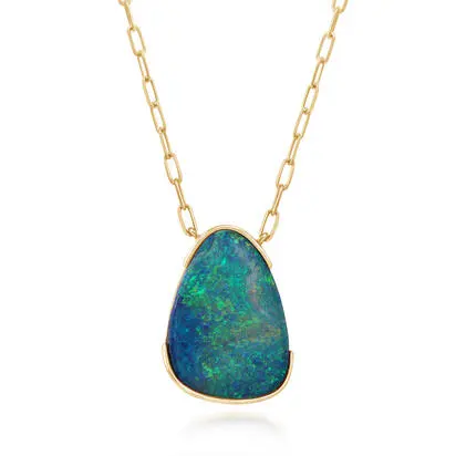 14K Yellow Gold Australian Opal Doublet Neckpiece, NOD339-19I, $5,995.00