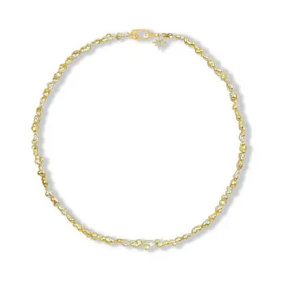 14K Yellow Gold Keshi Golden South Sea Pearl/Diamond Strand<br>NP0KS9825459C