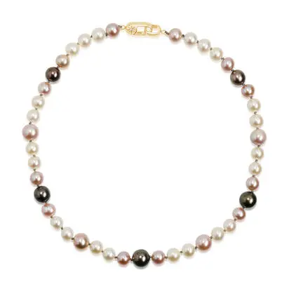 14K Yellow Gold Freshwater Wht Cultured/Lav Freshwater/Tahitian Pearl Choker Necklace<br>NPC059P2MU1C<div class='big'>$7,795.00</div>