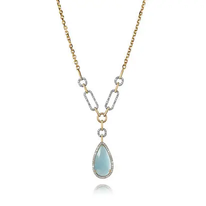 18K White Gold/18K Yellow Gold Aquamarine/Diamond Neckpiece | NQ0PR9501547B