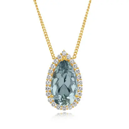 14K Yellow Gold Aquamarine/Diamond Neckpiece<br>NQ2PR720720CI