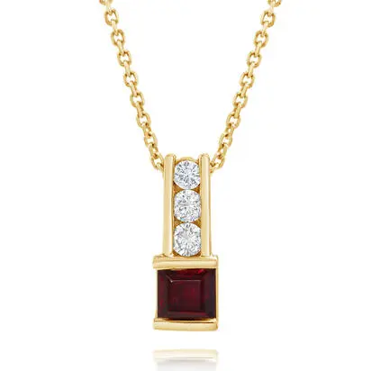 14K Yellow Gold Madagascar Ruby & Diamond Pendant<br>P4SDKNRMC<div class='big'>$3,195.00</div>