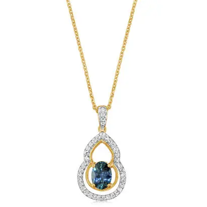 18K White and Yellow Gold 2 Tone Montana Sapphire/Diamond Pendant<br>P57MS085BI<div class='big'>Call for current price</div>