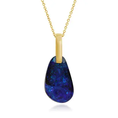 14K Yellow Gold Australian Boulder Opal Pendant<br>PBR107-11C<div class='big'>$1,995.00</div>
