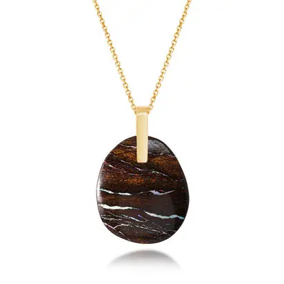 14K Yellow Gold Australian Boulder Opal Pendant<br>PBR107-9C<div class='big'>$1,745.00</div>