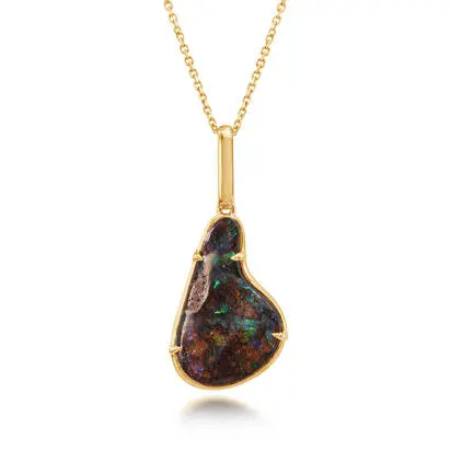 14K Yellow Gold Australian Boulder Opal Pendant, PBR109-20I, $4,495.00