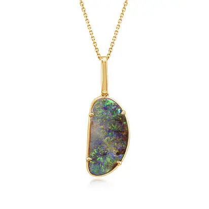 14K Yellow Gold Australian Boulder Opal Pendant<br>PBR109-22I<div class='big'>$4,745.00</div>